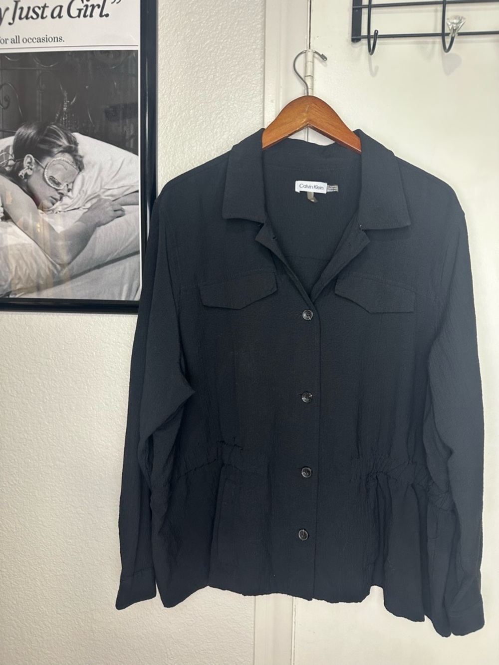 Calvin Klein Black Button up blouse - Picture 1 of 7